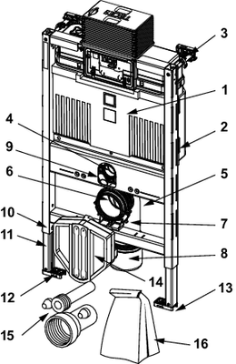 Tece profil WC-Modul, mit Uni-Spülkasten, Bauhöhe, 820 mm Bild 2