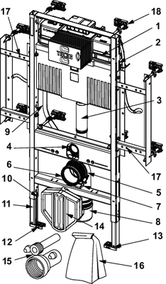 Tece profil WC-Gerontomodul mit Uni-Spülk. gemaess DIN 18040-1, Bauhöhe, 1120 mm Bild 2