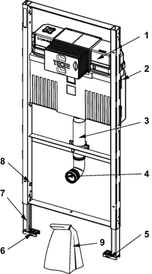 Tece profil WC-Modul, mit Uni-Spülkasten, für Kinder-Stand-WC, Bauhöhe, 1120 mm Bild 2