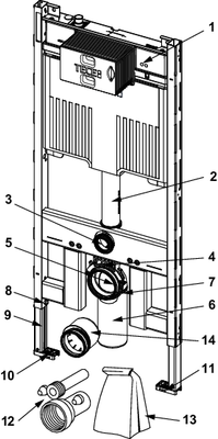 Tece profil WC-Modul, mit Octa II-Spülkasten 8 cm, Bauhöhe, 1120 mm Bild 2