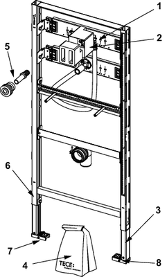 Tece profil Urinalmodul, mit TECE-Spülergehaeuse, 1120 x 500 x 90 mm Bild 2