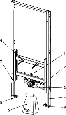 Tece profil Universalmodul, für wandhaengendes Bidet, BauHöhe 1120 mm Bild 2