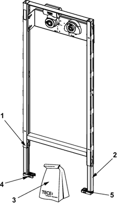 Tece profil Bad-/Dusch Modul, BH 1120 mm, mit Hygienebox, U-Doppel WS, vorgedaemmt Bild 2
