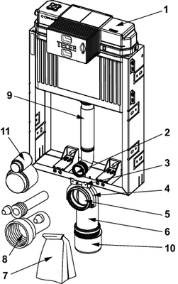 Tece box WC-Modul, mit Uni-Spülkasten, Bauhöhe, 1060 mm Bild 2