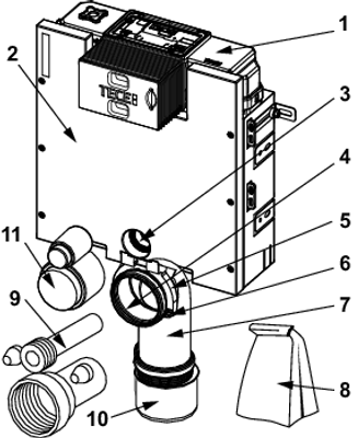 Tece box WC-Modul, mit Uni-Spülkasten und Fliesentraeger-Front, Bauhöhe, 820 mm Bild 2
