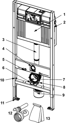 Tece base WC-Modul, mit Base-Spülkasten, Bauhöhe 1120 mm Bild 2
