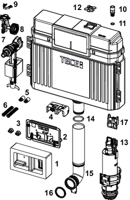 Tece Base-Spülkasten "offen", komplett Bild 2