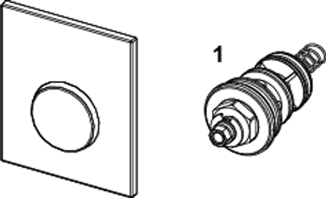 Tece loop Urinal-Betätigungsplatte Kst, mit Kartusche chrom glaenzend, 120 x 100 mm, Farbe chrom Bild 2