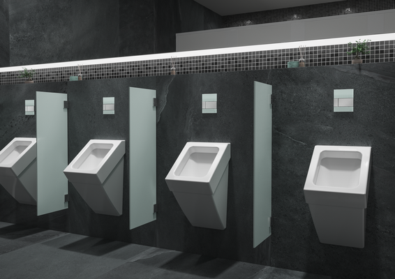 Tece square Urinal-Betätigungsplatte, mit Kart, Glas schw. glzd. Taste schw. glzd, 124 x 104 mm, Farbe schwarz, chrom Bild 3