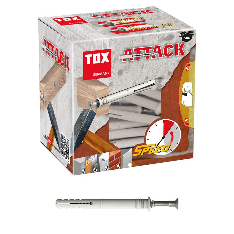Tox Nageldübel LSN / ZK 6/35 Nagel 4 x 43 mm mit Schlagschutz mit flachem Zylinderkopf, 45 mm Bild 1