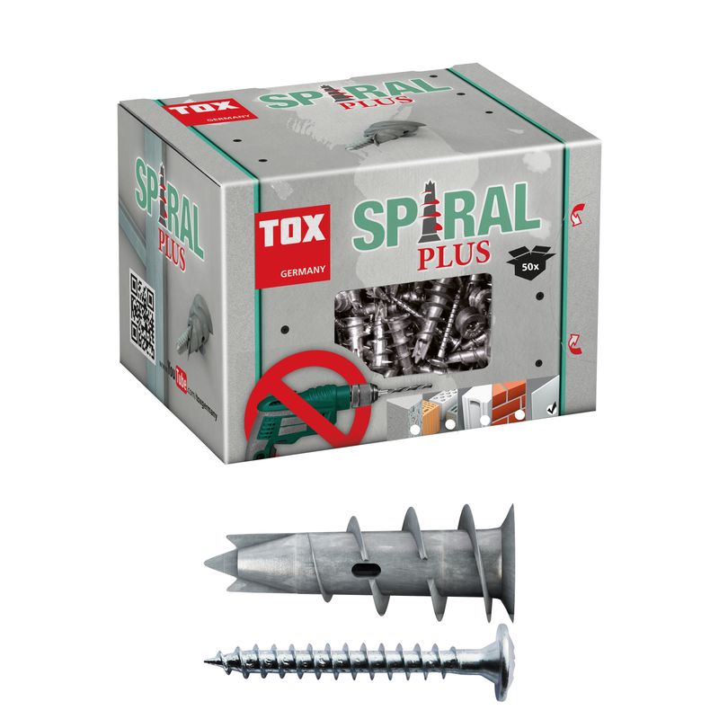 Tox Gipskartondübel GD 37-2 mit Schrauben 4,5 x 35 mm, je 50 Stück, 37 x 28 mm Bild 1