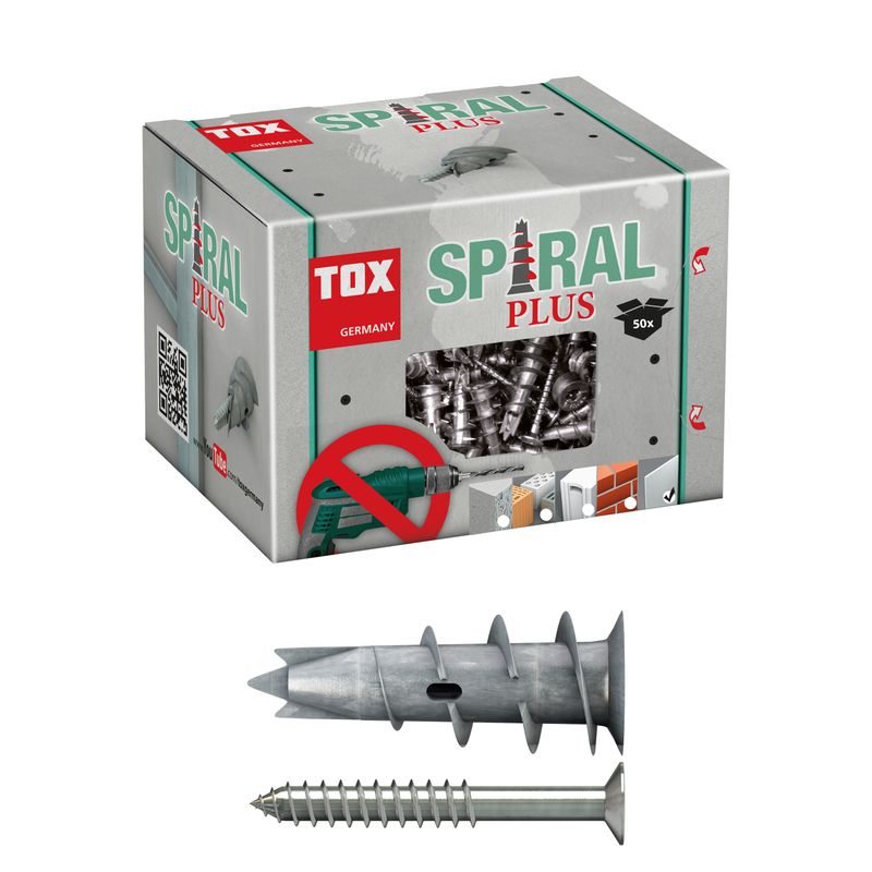 Tox Gipskartondübel GD 37-4+S mit Schrauben 4,5 x 50 mm, je 50 Stück, 37 x 28 mm Bild 1