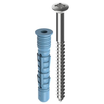 Tox Allzweck-Dichtdübel Aqua Stop Pro, mit Nirosta Schraube 8/50 je 20 Stück, Farbe blau Bild 2