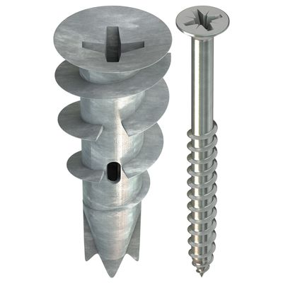 Tox Gipskartondübel GD 37-4+S mit Schrauben 4,5 x 50 mm, je 50 Stück, 37 x 28 mm Bild 2