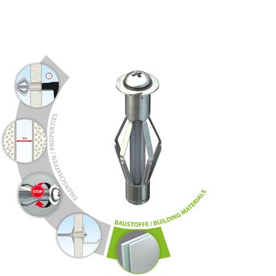 Tox Hohlraumdübel MHD-S M6 x 65 mit Schraube M6 x 71 mm, je 25 Stück, 65 mm Bild 3