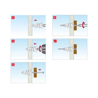 Tox Gipskartondübel GDK 32 Kunststoff für Schrauben 4,5 mm, je 50 Stück, 32 x 23 mm Bild 4