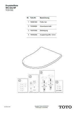 Toto Ausgleichspuffer +2 mm MH slim / RP/RP compact / SP/GP, für WC-Sitz Bild 3