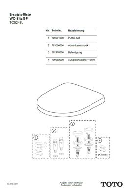 Toto Ausgleichspuffer +2 mm MH slim / RP/RP compact / SP/GP, für WC-Sitz Bild 6