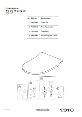 Toto Ausgleichspuffer +2 mm MH slim / RP/RP compact / SP/GP, für WC-Sitz Bild 4