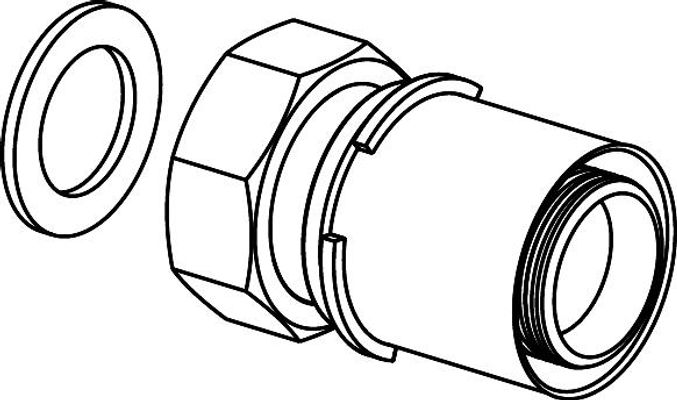 Uponor S-Press Verschraubung 40 mm x 1 1/2" IG, Messing verzinnt, 77 mm, Material Messing Bild 6