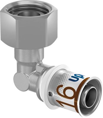 Uponor S-Press PLUS SK-Winkelverschraub. Geberit 16 mm x 1/2" IG, Messing verzinnt, Material Messing Bild 2