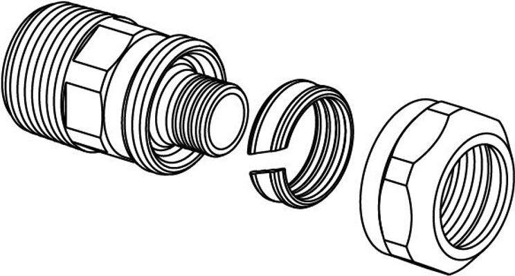 Uponor Ecoflex Übergangsnippel 20 x 2,8-3/4", PN 10, 46 mm Bild 6