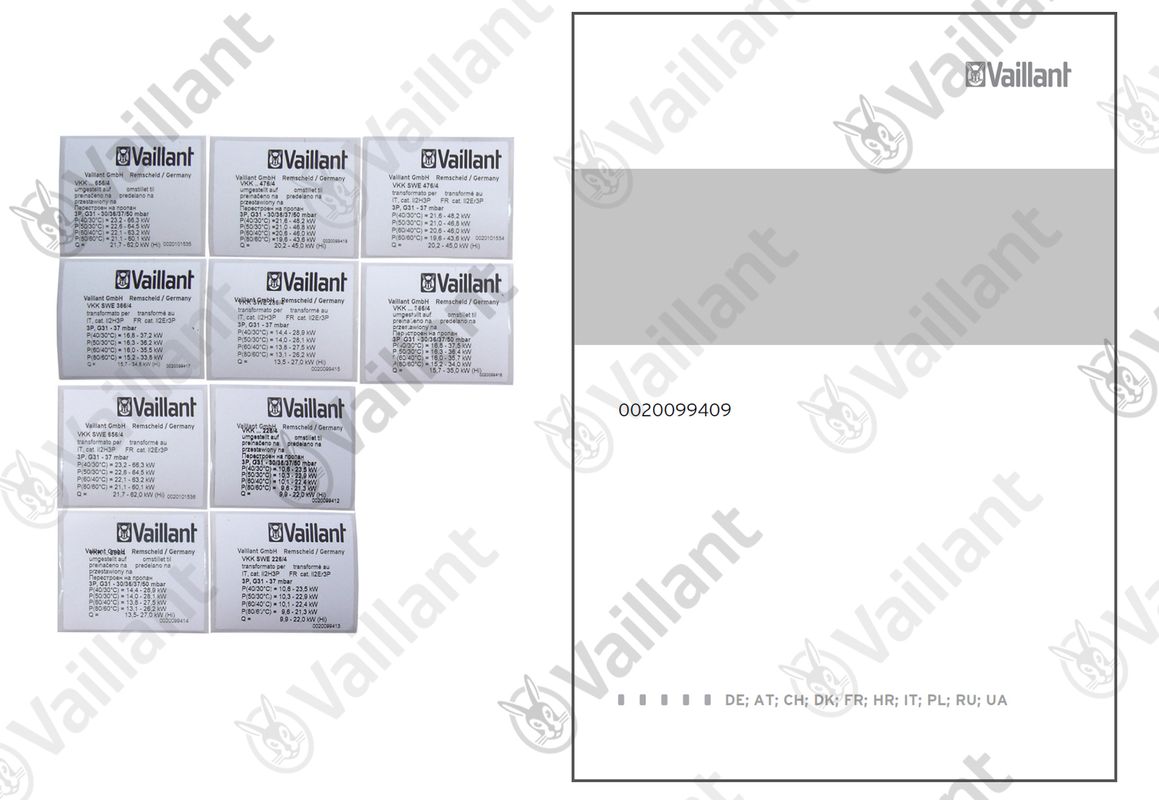 Vaillant Umstellsatz, E / LL -> P Bild 1