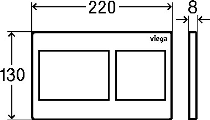 Viega WC Betätigungsplatte Visign for Style 21 8611.1 Kunststoff, 130 x 8 mm, Farbe weiß Bild 5