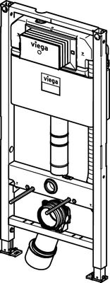 Viega WC-Element Prevista Dry, Höhe 1120 mm, mit Dusch-WC Anschluss, 1120 x 500 mm Bild 6