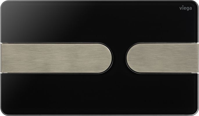 Viega WC Betätigungsplatte VfS 23 8613.1 Acryl tiefschwarz / edelstahlfarben, 130 x 220 x 6 mm, Farbe Edelstahl-Optik (silber) Bild 3