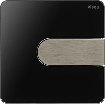 Viega Urinal Betätigungsplatte VfS 23 8613.2 Acryl tiefschwarz / edelstahlfarben, 130 x 130 x 6 mm, Farbe Edelstahl-Optik (silber) Bild 2