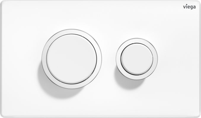 Viega WC Betätigungsplatte VfP 11 8631. aus Edelstahl in, 130 x 220 x 11 mm, Farbe verkehrsweiss Bild 3