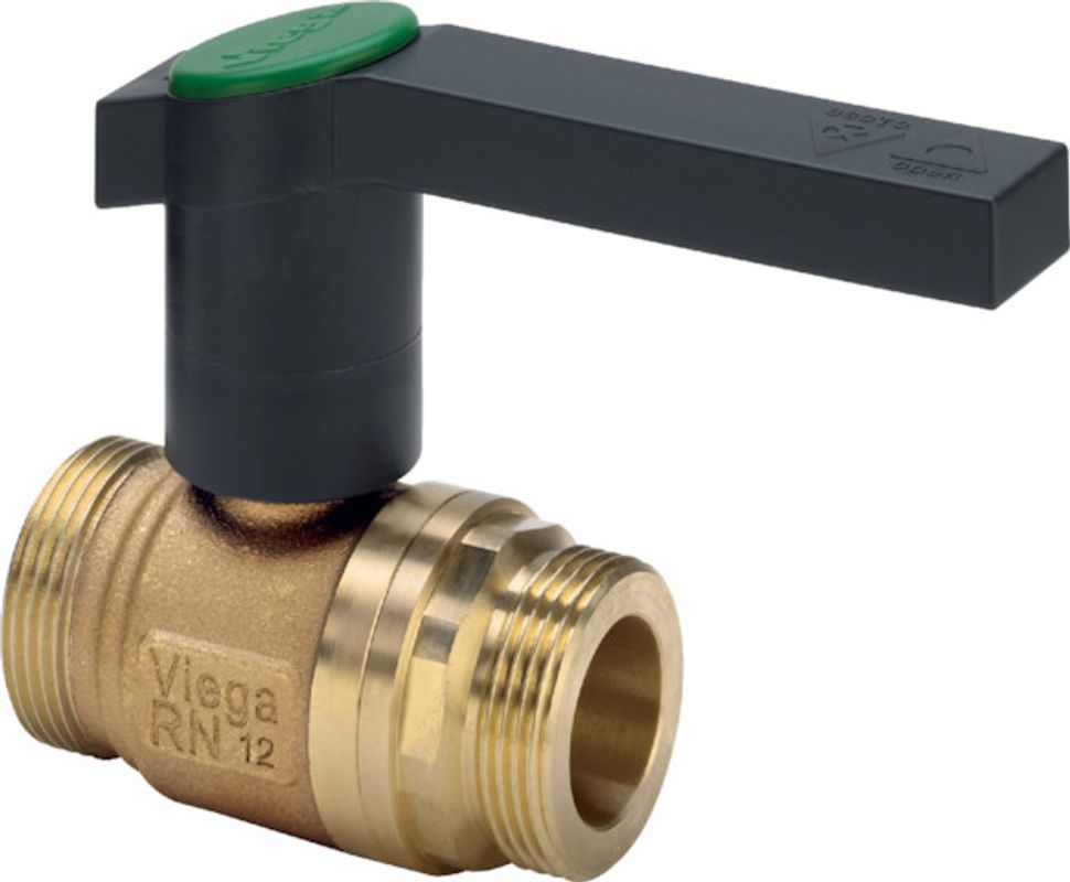 Viega Easytop Kugelhahn x 1 1/2" AG, Gehaeuse aus Rotguss, DN 32 Bild 1