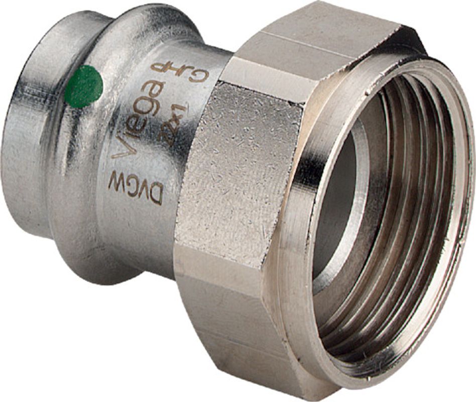Viega Anschlussverschraubung 35 mm x 1 1/2", flachdichtend, 53 mm Bild 1