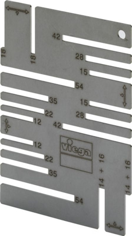 Viega Markierschablone 2494 in 12 - 54 mm aus, Farbe silberfarben Bild 1