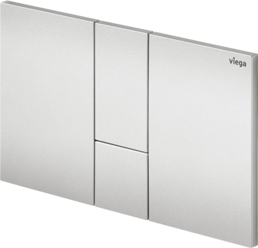 Viega WC Betätigungsplatte VfS 24 8614.1 aus Kunststoff in edel, 130 x 220 x 6 mm, Farbe Edelstahl-Optik (silber) Bild 1