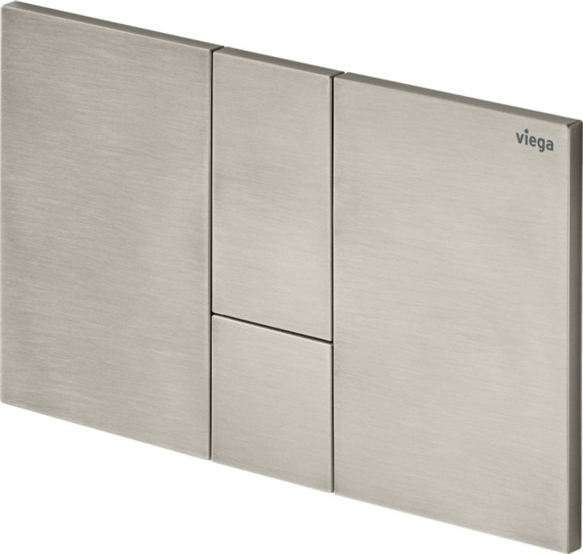 Viega WC Betätigungsplatte VfS 24 8614.1 aus Kunststoff in edelstahlfarben, 130 x 220 x 6 mm, Farbe Edelstahl-Optik (silber) Bild 1