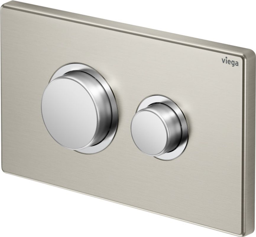 Viega WC Betätigungsplatte VfP 11 8631.1 aus Edelstahl in gebürstet, 130 x 220 x 11 mm, Farbe Edelstahl-Optik (silber) Bild 1