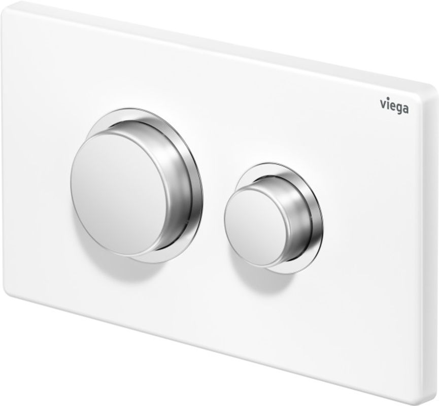 Viega WC Betätigungsplatte VfP 11 8631. aus Edelstahl in, 130 x 220 x 11 mm, Farbe verkehrsweiss Bild 1