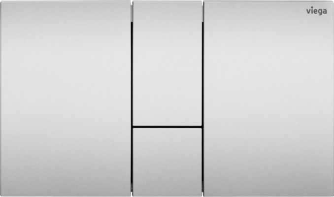 Viega WC Betätigungsplatte VfS 24 8614.1 aus Kunststoff in edel, 130 x 220 x 6 mm, Farbe Edelstahl-Optik (silber) Bild 2