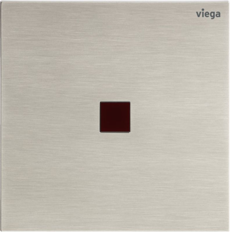 Viega Urinal Betätigungsplatte VfM 200 8620.2 aus Kunststoff in edelstahlfarben, 130 x 226 x 8 mm, Farbe Edelstahl-Optik (silber) Bild 1