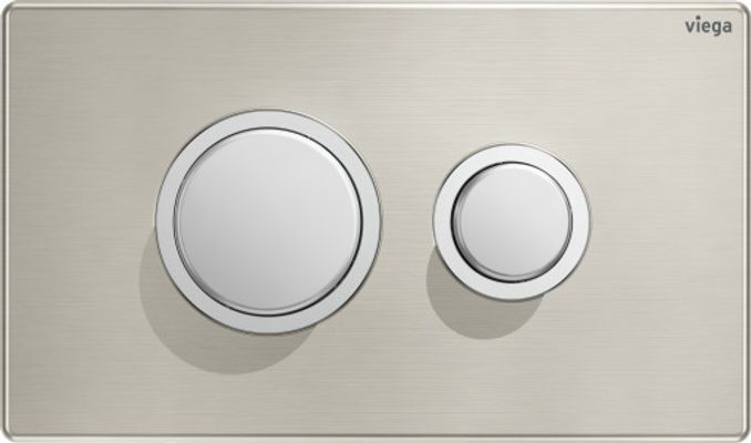 Viega WC Betätigungsplatte VfP 11 8631.1 aus Edelstahl in gebürstet, 130 x 220 x 11 mm, Farbe Edelstahl-Optik (silber) Bild 2