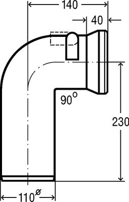 Viega WC-Anschlussbogen 90 Grad, mit Rückstausicherung weiss, 230 mm, Farbe weiß Bild 8