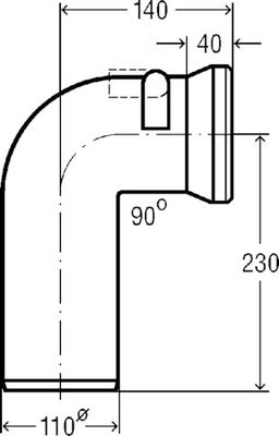 Viega WC-Anschlussbogen 90 Grad, mit Rückstausicherung weiss, 230 mm, Farbe weiß Bild 7