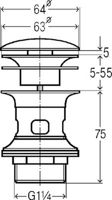 Viega Schaftventil 5433 in G1 1 / 4 x 63 x 75 Messing verchromt, verschliessbar, 63 mm, Farbe chrom Bild 7