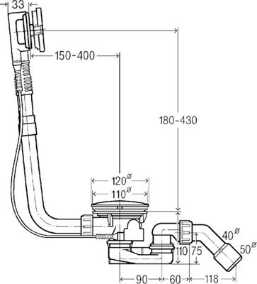 Viega Ab-und Überlauf Rotaplex Trio F 6145.1 in DN 40 /, 50 x 725 mm, Farbe silberfarben Bild 5
