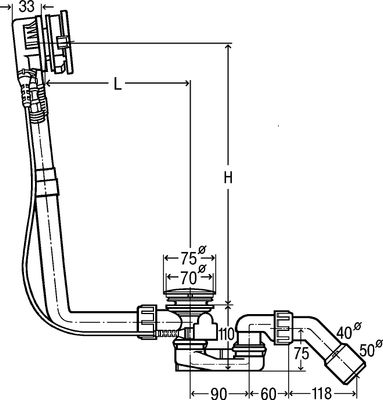 Viega Ab-und Überlauf Multiplex Trio 6161.50 in 560 mmx verchromt, DN 40 / 50, Farbe chrom Bild 7
