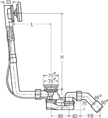 Viega Ab-und Überlauf Multiplex 6171.10 in 560 mmx verchromt, DN 40 / 50, Farbe chrom Bild 7