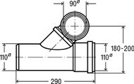 Viega für Prevista Dry WC Element Abzweig für WC-Reihenmontage, höhenreduziert, DN 100 / 90/100, Kunststoff, DN 110 bis 90, Farbe grau Bild 6