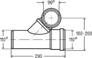 Viega für Prevista Dry WC Element Abzweig für WC-Reihenmontage, höhenreduziert, DN 100 / 90/100, Kunststoff, DN 110 bis 90, Farbe grau Bild 5